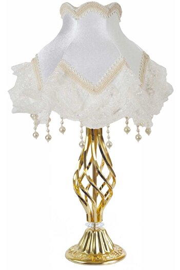 Dekovien Vintage Ecru Velvet Dress - Classic Lampshade Model