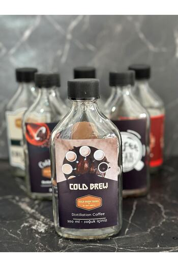 COLDBREWTREND Presentation Bottle 6 Pieces - With Label - With Leak Proof Lid