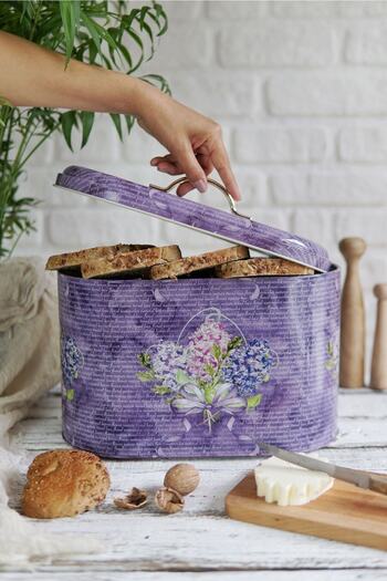 EVLE Ef002-28 Flower Purple Patterned Bread Bowl 10.4 Lt