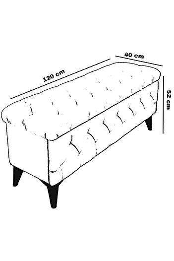 vavonni 120 Cm Sandıklı Puf 3d Kapitone A A Kalite Krem