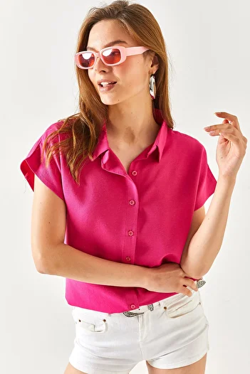 Olalook Women's Fuchsia Bat Viscose Shirt GML-19000612