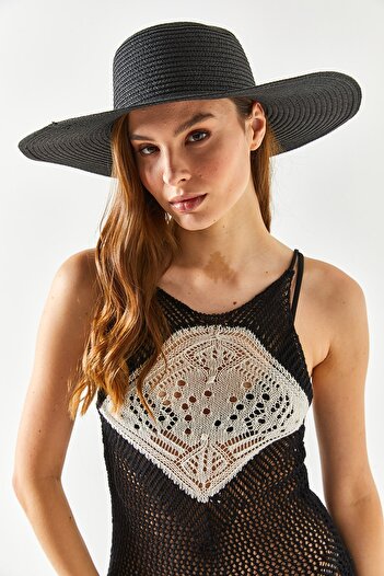 Olalook Women's Black Straw Hat ŞPK-00000006