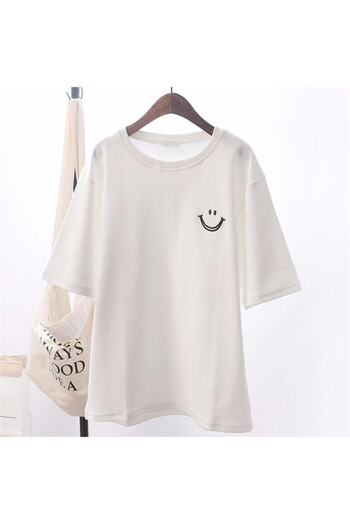 Touz Μπλουζάκι Blunt Blunt Smile με στάμπα λευκό Unisex Oversize
