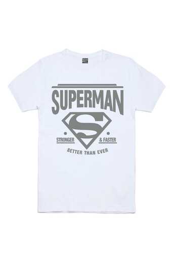 ROCKANDROLL Superman Λευκό κοντομάνικο ανδρικό μπλουζάκι 1M1BM118FB