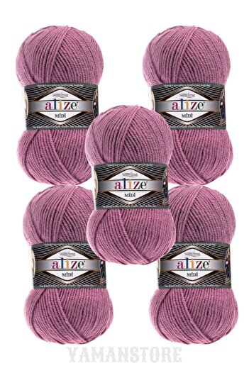 Alize Superlana Midi 5 Pieces Yumak 28 Rose Weft Vest Sweater Knitting Yarn