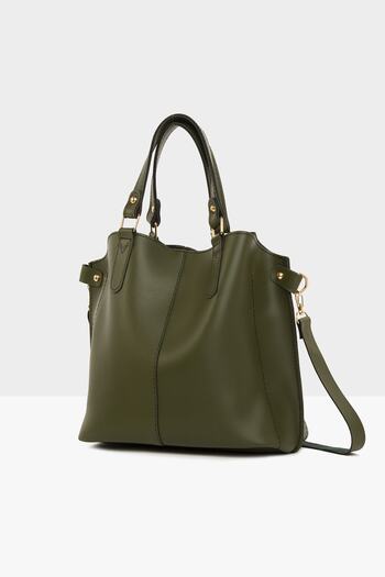 Bagmori Khaki Women's Three-Compartment Bag with Snap Detail M000002918