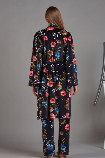 Sevim Women's Navy Blue Single Dressing Gown