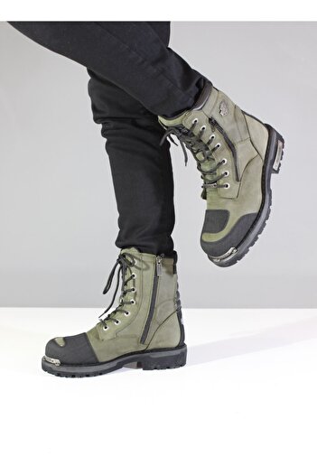 Harley Davidson 025m100552 Ανδρικές μπότες Rıddick Khaki δερμάτινες από καουτσούκ