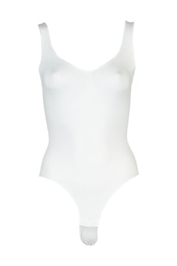 NBB Strappy Taktel Seamless Snap Corset Body Undershirt White