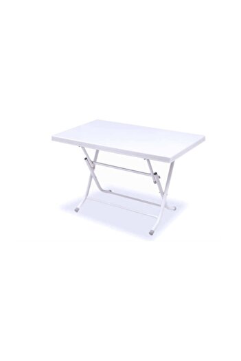 Özel Yapım 70*120 Metal Ayaklı Plastik Katlanır Masa (beyaz)