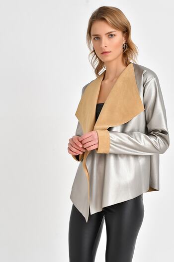 Quincey Leather Jacket Lame CKE4005