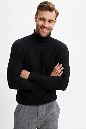 DeFacto Slim Fit Turtleneck Basic Knitwear Sweater