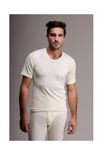 Hasyün Real Wool Short Sleeve Men's Undershirt Undershirt