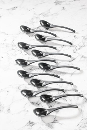 Meleni Home 36 Pieces Spice Spoons - Sugar Jam Spice Spoon Anthracite