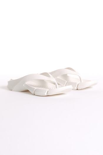 Tonny Black Women's White Thick Soled Flip Flop Eva Slippers