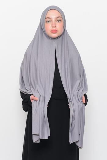 Altobeh Ready Practical Snap-on Luxury Organic Plain Combed Shawl Evenly Aligned Gray
