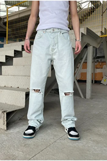 serline Baggy Cut - Ripped Detailed Trousers