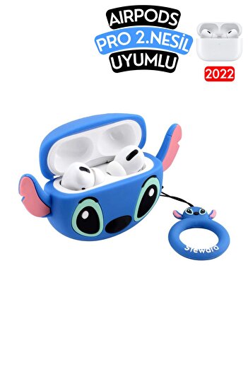 EWEC Pro 2Generation Compatible Cute Clasp Protective Headphone Case with Stitch Figure, Shock Absorbing Case