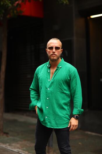 HAWKKİNG Men's Textured Oversize Shirt
