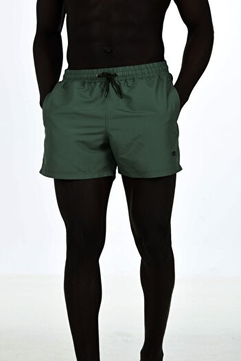 Enrico Ferry Men's Khaki Elastic Waist Quick Drying Large Size Swim Shorts with Pockets EDY2510B-H