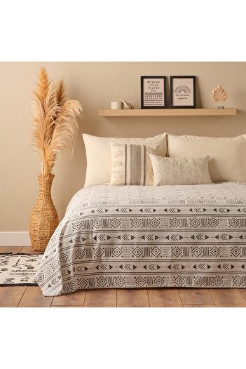Bella Maison Double PrintedAnchalCotton Pique - Anthracite (200x220 Cm)