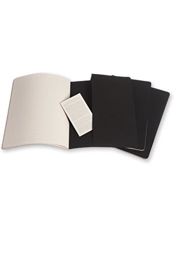 Moleskine Cahier Xxl 3-Piece Lined Notebook, 21.6x27.9cm Black