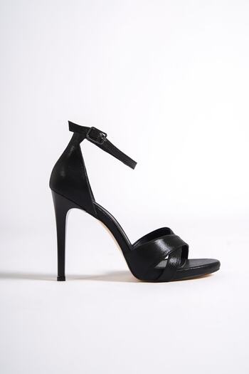 Modabuymus Pearl Black Glitter Platform Heeled Evening Dress Shoes