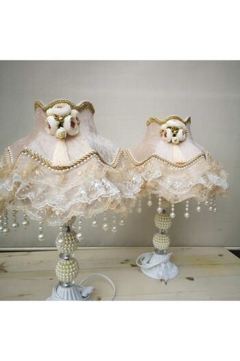 Dekovien Two Flower Decorated Lampshade Items