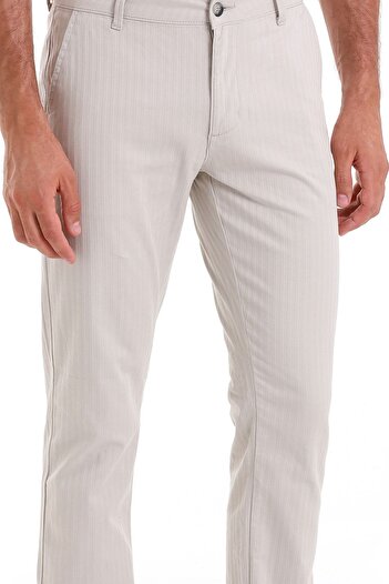 Hatemoğlu Stone Dynamic Fit Patterned Cotton Side Pocket Canvas Trousers
