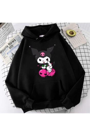 Touz Küt Küt Touz Kuromi Black Hooded Sweatshirt