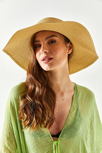 Olalook Women's Beige Straw Hat ŞPK-00000006
