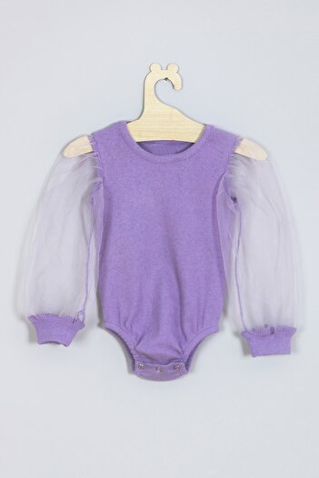 ADABEBEK Body with Tulle Sleeves and Ribbed Snaps 004
