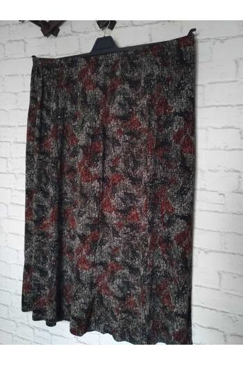 anne moda ankara Woven fabric, lycra-free, segmented, elastic waist, downward expanding model, seasonal skirt