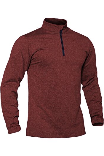 GHASSY CO. Men's Running Moisture Absorbing UV Sun Protection Fence Detailed Long Sleeve Outdoor Tshirt