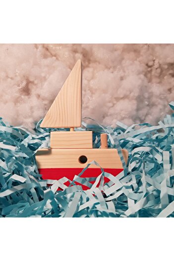 aswood Handmade Wooden Toy Baby Ship Developing Imagination Gift Toy for Kids