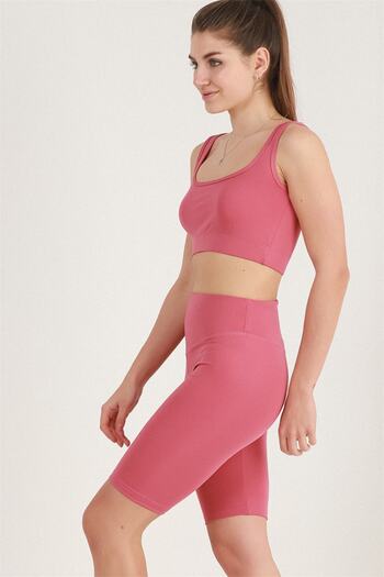 missmaral Women's Set Recovery Short Shorts Leggings And Sports Bustier Dusty Rose New Season Activewear 13070