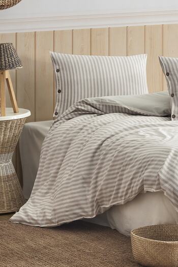 Berolige Easy Boho Brown Double Washed Yarn Paint Duvet Cover Set