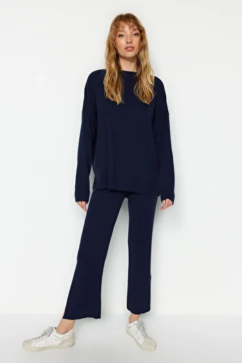 Trendyol Collection Wide Fit Navy Blue Knitwear Set - Twoaw22Au0040