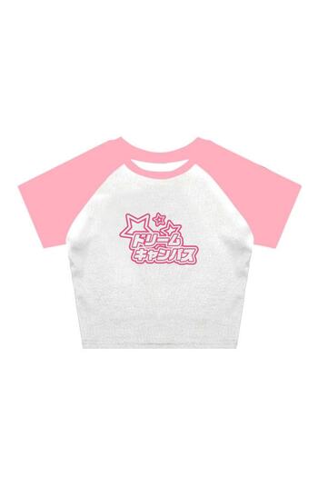Touz White Harajuku Style Crop Sleeve