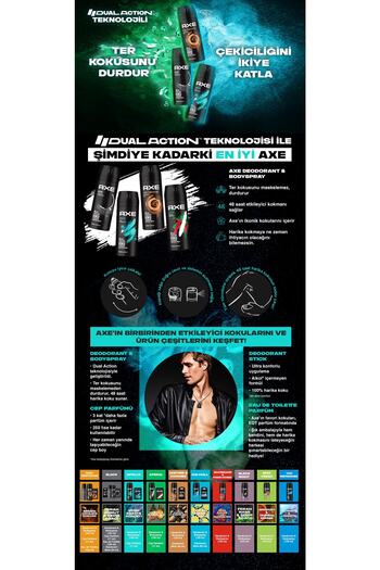 Axe Erkek Deodorant & Bodyspray Epic Fresh 48 Saat Etkileyici Koku 150 ml (4 ADET)