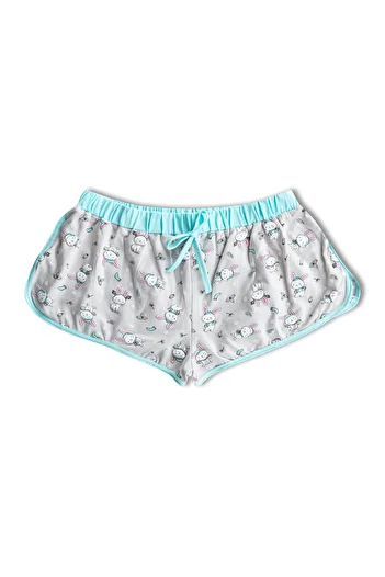 HNX Cotton Patterned Women's Mini Shorts with Piping