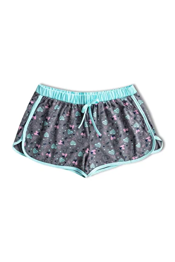 HNX Cotton Patterned Women's Mini Shorts with Piping