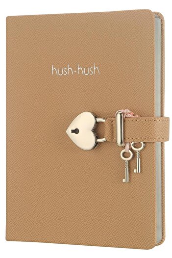 Victoria's Journals Hush Hush Locked Notebook 13x18 Cm Beige