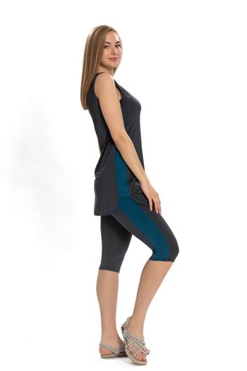 Starinci Mayo Sleeveless Tights Swimsuit Hijab Anthracite Sports Design