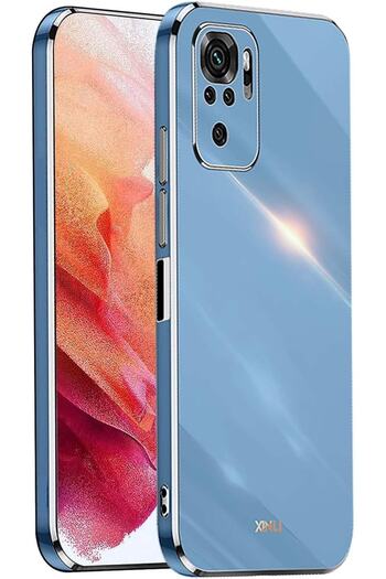 m.tk moveteck Xiaomi Redmi Note 10S Compatible Case Soft Colorful Silicone Cover with Camera Protection Shiny Gold Edge