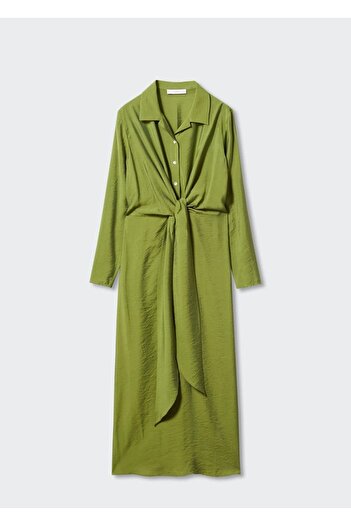 MANGO Woman Düğüm Detaylı Gömlek Elbise