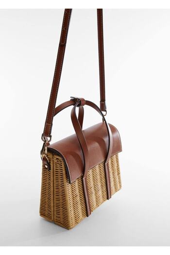 MANGO Woman Natural Fiber Handbag