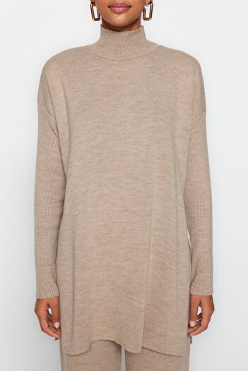 Trendyol Modest Πλεκτά με σχισμή βιζόν - Σετ με φαρδιά πόδια και κάτω μέρος (TCTAW24US00028)