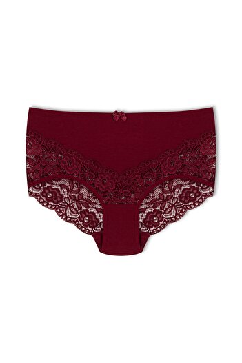 HNX 2-Piece Cotton Front Back V Lace High Waist Plus Size Women's Panties