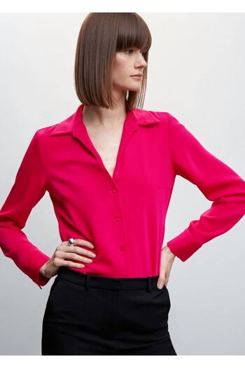 MANGO Woman Pleated Draped Shirt